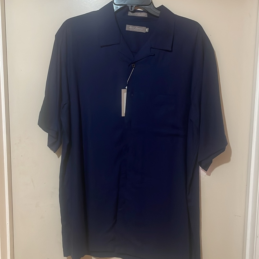 NWT Daniel  Cremieux Signature Collection Shirt Men’s Short Sleeve Sz M , Navy